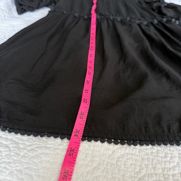 Club Monaco Black Ruffled Bell Sleeve Mini Dress 100% cotton - Picture 10 of 12